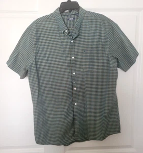 IZOD Herren XL Button Down grün kariert Viskose Mischung Hemd - Bild 1 von 3