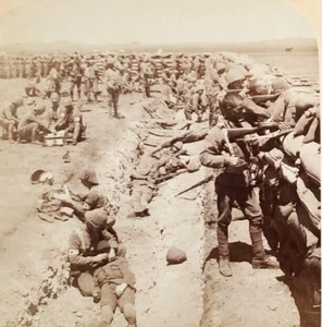 Stereoview Royal Munster Fusiliers Honey Nest Kloof Boer War Medics Bodies - Picture 1 of 3