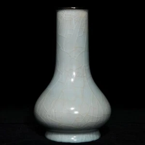 8,3" Song Dynastie Antik Porzellan Guan Ofen Cyan Glasur Eis Riss Vase - Bild 1 von 8