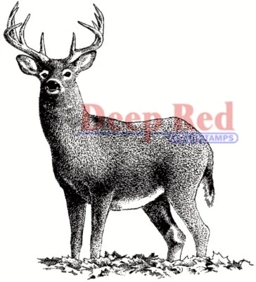 Deep Red Stamps Buck Deer Rubber Cling Stamp - Image 1 of 4