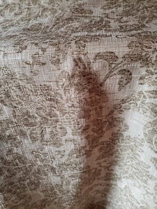 OLIVE GREEN DAMASK REVESIBLE COTTON 4 YRD.REMNANT DRAPERY UPHOLSTERY FABRIC - Bild 1 von 2