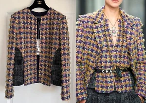 NWT $7450 CHANEL 22A PURPLE MULTICOLOR TWEED RUNWAY JACKET 36 - Picture 1 of 24