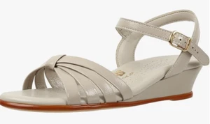 SAS Strippy - P Wedge Sandal Women's Shoes Bone Patent Size 8M NEW - Picture 1 of 8
