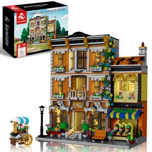Flower Shop Building Set, Garden House Building Blocks Toy with LED Light, Bu... - Picture 1 of 6