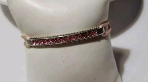 Brighton COLOR GROOVE PINK CRYSTAL Cord Silver Adjustable Bracelet, NWOT - Picture 1 of 7