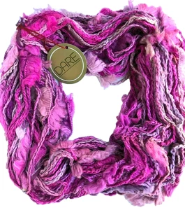 Euro Yarns KFI DARE #3 Hot Pink Mauve Lilac 200g Fringe Novelty Yarn Skein - Picture 1 of 4