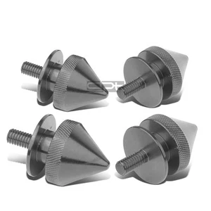 GUN METAL CAR BUMPER/FENDER/TRUNK/HATCH SPIKE QUICK RELEASE FASTENER+WASHER KIT - Picture 1 of 5