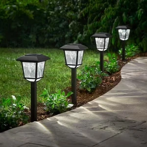 Pathway Lights 4-pack, Solar-Powered, Battery-Backed, Terrace Park Hampton Bay, - Picture 1 of 14