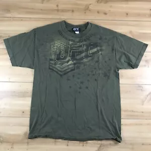 VTG UFC Shirt MMA Fighting Men's Size L Military Green MMA Y2K Ultimate Fighting - Picture 1 of 13