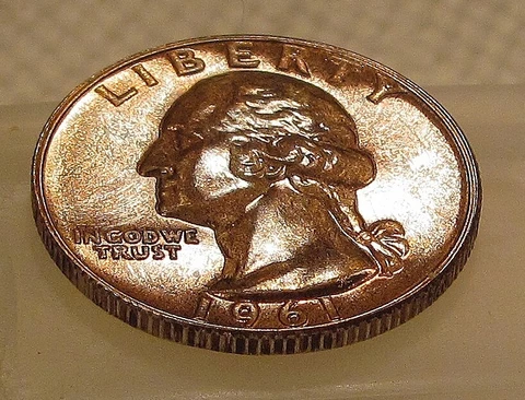 1961 Choice / Gem  Proof Quarter 90%  Attractive Original Toning  #527 ~ 44 Cover