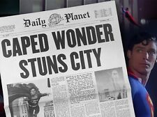1978 Superman Caped Wonder Stuns City Real Newspaper, Full-Sized Replica