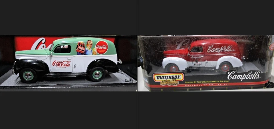 SET OF 2: Matchbox Campbell's and Coca-Cola 1940 Ford Delivery Sedans - Image 1 of 4