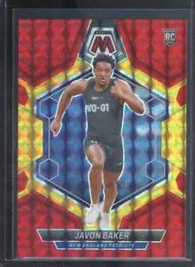 2024 Mosaic JAVON BAKER RC #380 Rookie Red Yellow Fusion Choice /80 Patriots - Picture 1 of 2