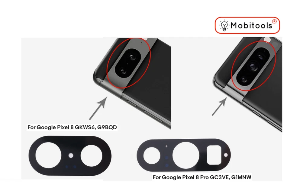 MOBITOOLS-UK Rear Back Camera Lens Glass + Adhesive Replacement For Google Pixel 8 / 8 Pro UK