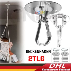 2x Deckenhaken Schaukel Hängesessel Halterung 400KG Deckenhalterung Abnehmbarer - Bild 1 von 11