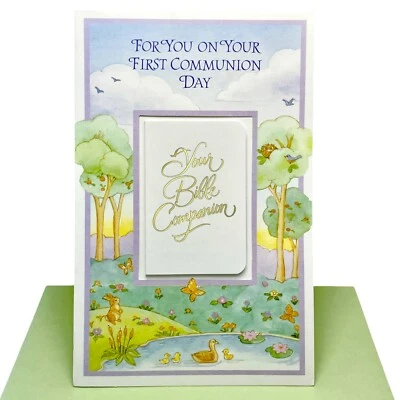 Keepsake FIRST COMMUNION Card, Bible Companion by American Greetings + Envelope - Image 1 of 4