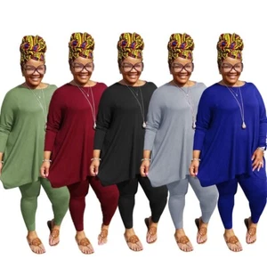 Women's Plus Size 2 Piece Shirt & Pants Set - Picture 1 of 2