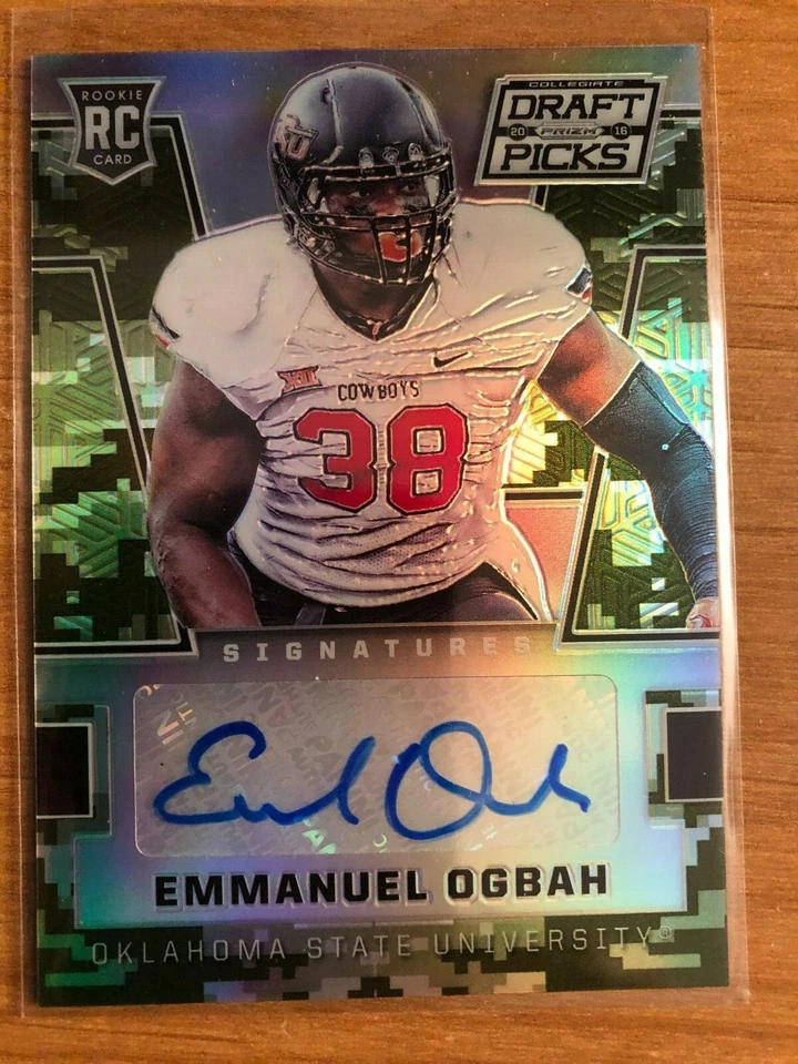 2016 Prizm Draft Picks Camo autograph Emmanuel Ogbah RC 080/199 Oklahoma State - Image 1 of 1