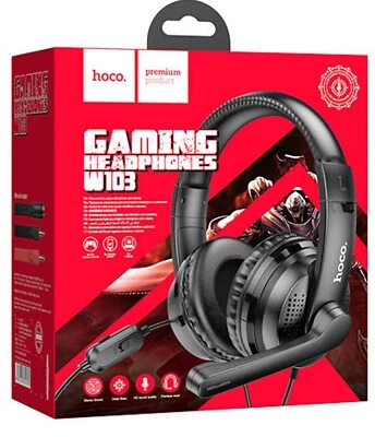 Hoco 3D Wired Gaming Headset Headphones For XBOX PS4 PS5 SWITCH PC audio adapter - Image 1 of 4