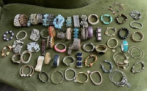 71 Vintage Costume Jewelry Womens Bracelets From Estate of a Jewelry Collector - Picture 1 of 24