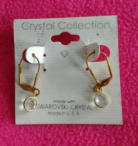 Ohrringe Swarovski Kristall Modeschmuck klar mit Etikett Abschlussball Pagent - Bild 1 von 5