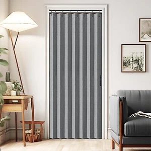 Closet Curtain for Open Closet, Pleated Folding Curtains for Doorway, Privacy... - Picture 1 of 7