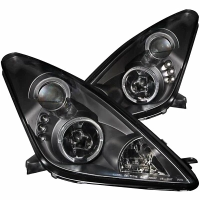 ANZO 121387 Projector Headlights Lamp w/Halo LED Black for 00-05 Toyota Celica - Image 1 of 4