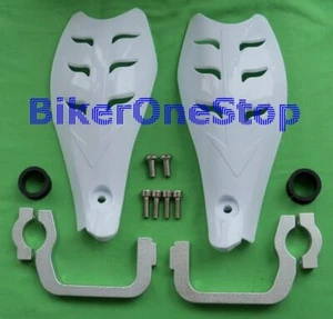 BRG09WH - HANDGUARDS Hand Guards / Hand Protectors WHITE For 22mm & 28mm Bar - Picture 1 of 2
