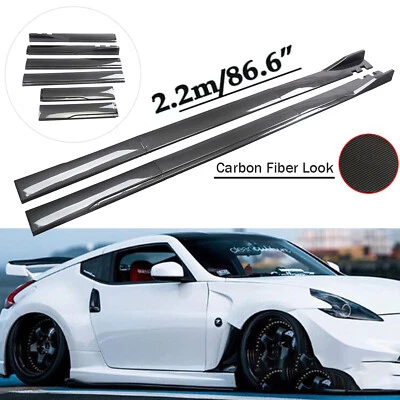 86.6“ Carbon FiberSide-Skirt Rocker Panel Splitter Lip For Nissan 200SX S15 240 - Imagem 1 de 4