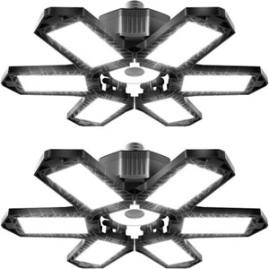 2pcs Lampe d'atelier à 6 Panneaux Ajustables LED 300W E27-E26 Plafonnier garage - Imagen 1 de 4