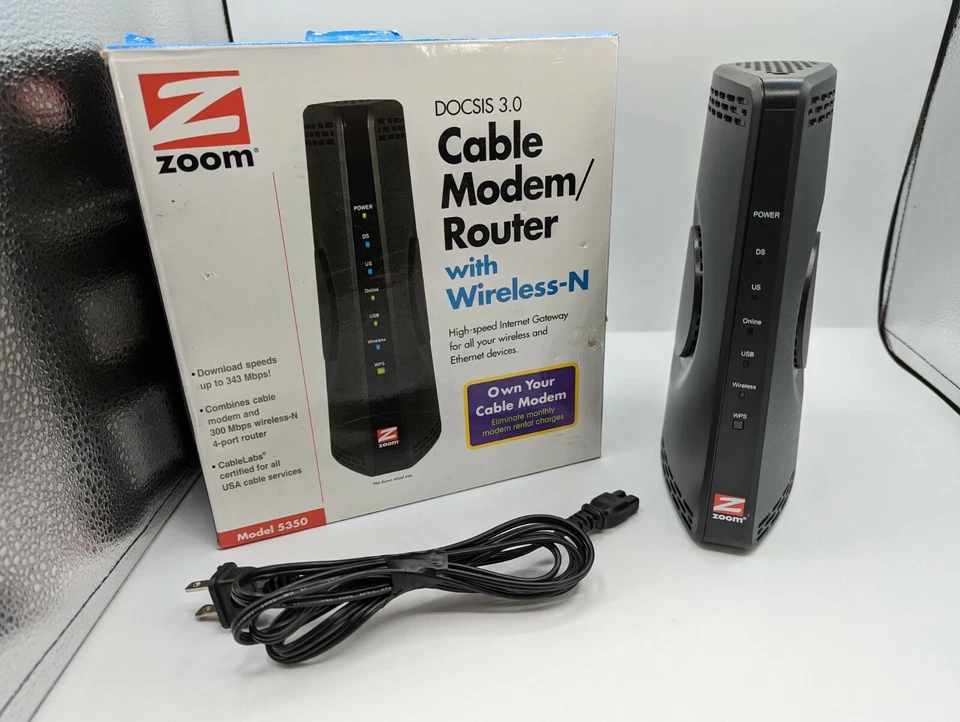 Zoom Cable Modem/Router with Wireless N Series 1092 Model 5350 - Image 1 of 4
