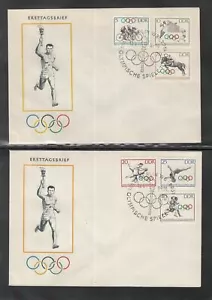 DDR East Germany 1964 Summer Olympic Games in Tokyo, Japan of 2 FDC - Picture 1 of 1