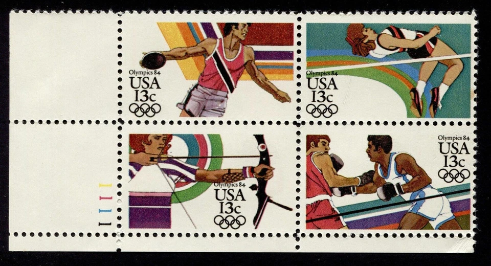ALLY'S STAMPS US Plate Block Scott #2048-51 13c Summer Olympics [4] MNH [STK] - Image 1 of 1
