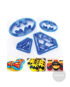 Superman and Batman Super Hero Fondant Cutter 4pc - Picture 1 of 1