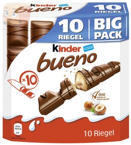 10x Ferrero Kinder Bueno Milch-Haselnuss knusprig cremig Schokolade Riegel - Bild 1 von 6