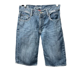 Request Jeans Shorts Blue Denim Cotton Girls 16 Bermuda Logo Back Flap Pockets - Picture 1 of 8