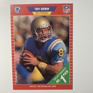 Troy Aikman 1989 Pro Set Rookie RC Card #490 Dallas Cowboys Free Shipping