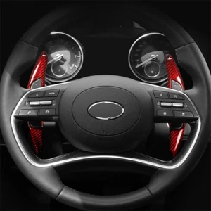 For Hyundai Azera 2019-2023 Red Carbon Fiber Red Steering Wheel Shift Paddle 2x - Picture 1 of 4