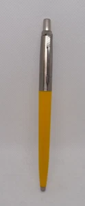 Parker Jotter YELLOW ball pen--chrome cap--new old stock-made in UK - Picture 1 of 4