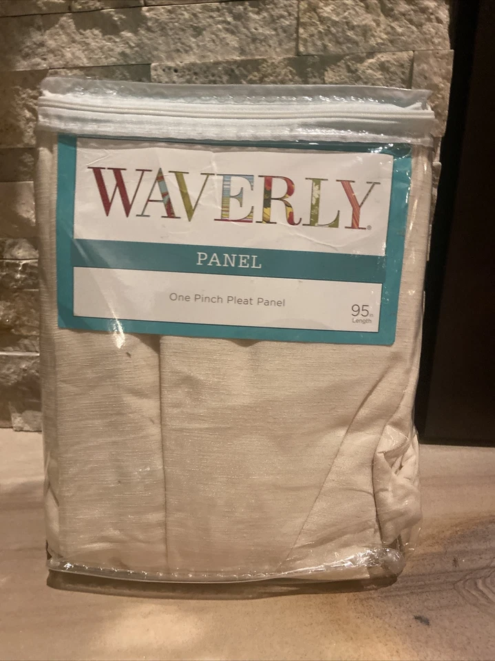 95"x25" Serendipity Pinch Pleat Curtain Panel Waverly Ivory