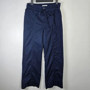 Pantalones LOFT para mujer 4 azul marino pierna ancha tiro alto utilitario algodón informal 30 entrepierna - Imagen 1 de 6