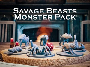 Savage Beasts Monster Pack | 8 Miniatures Starter Set - DnD D&D Tabletop Minis - Bild 1 von 10