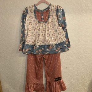 Matilda Jane Just Imagine Celina Pajamas Big Ruffle Size 6 - Picture 1 of 7