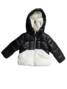 Michael Kors Kids Black Hooded Puffer Jacket 3T Plush **FLAW** - Picture 1 of 12