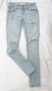 Jeans skinny Junior taglia 3 RSQ IBIZA effetto invecchiato triturato Lt. blu cuciture interne 30" - Foto 1 di 5