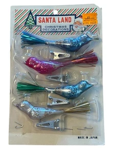 Santa Land Vintage Vogel Clip-On Christbaumschmuck Kunststoff in Packung Japan - Bild 1 von 2