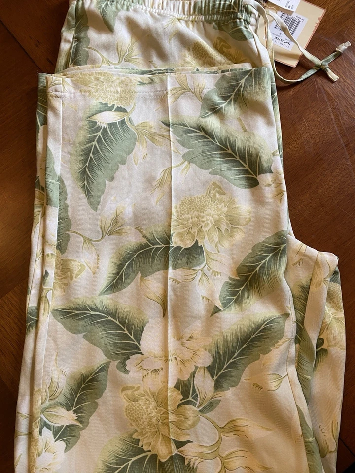 Tommy Bahama размер средний женщин рисовать цветочный брюки новый с Ярлыками 100 атлас - Изображение 1 из 4