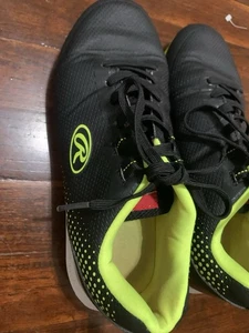 Rawlings Black and Neon Green Kids cleats girls size 4 - Picture 1 of 4