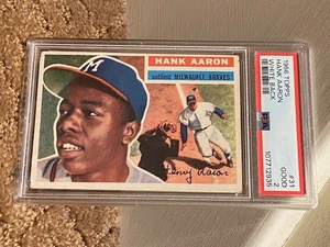 1956 Topps Hank Aaron #31 PSA 2 White Back BOLD COLOR Card J - Picture 1 of 2