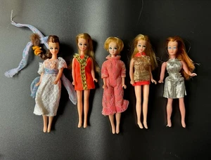 Lot Of 5 Vintage Topper Dawn Dolls With Clothes 1970’s Hong Kong - Picture 1 of 21
